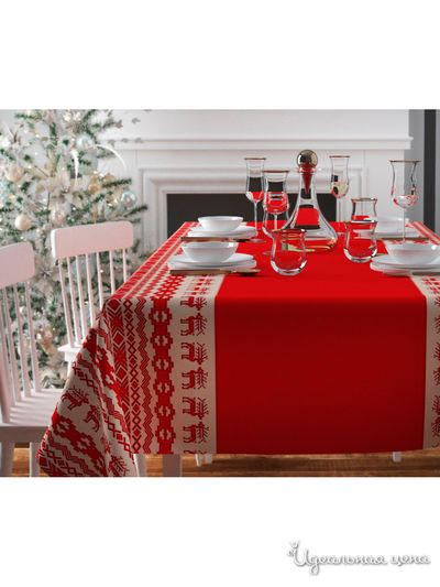 Скатерть "Рождественский узор", 145*220 см Сирень, цвет мультиколор