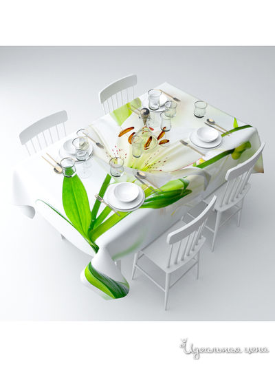 Скатерть "Белая лилия", 145*220 см Сирень, цвет мультиколор