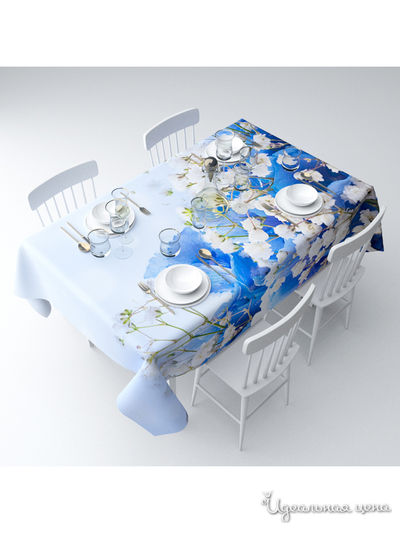 Скатерть "Голубой букет", 145*220 см Сирень, цвет мультиколор