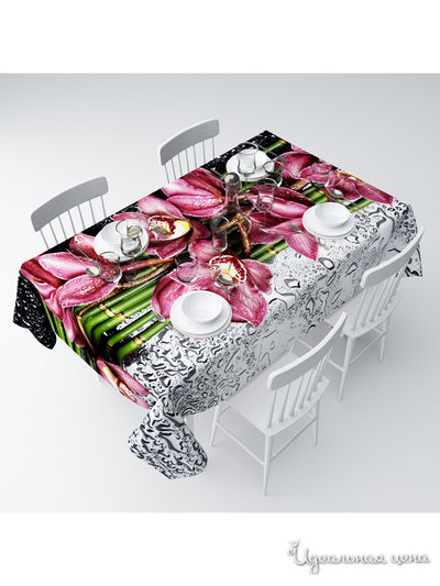 Скатерть "Распустившаяся орхидея", 145*220 см Сирень, цвет мультиколор