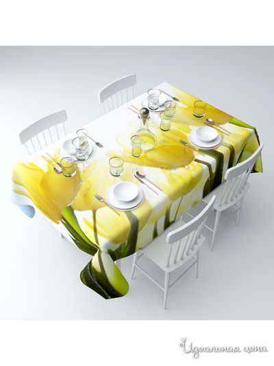 Скатерть "Тюльпаны", 145*220 см Сирень, цвет мультиколор