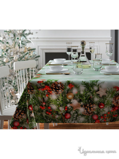 Скатерть "Шишки", 145*220 см Сирень, цвет мультиколор