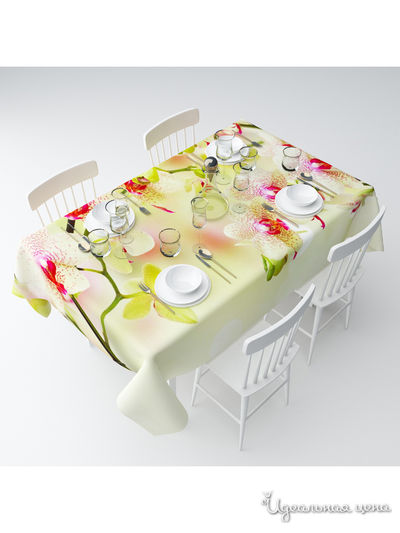 Скатерть "Фаленопсис", 145*120 см Сирень, цвет мультиколор