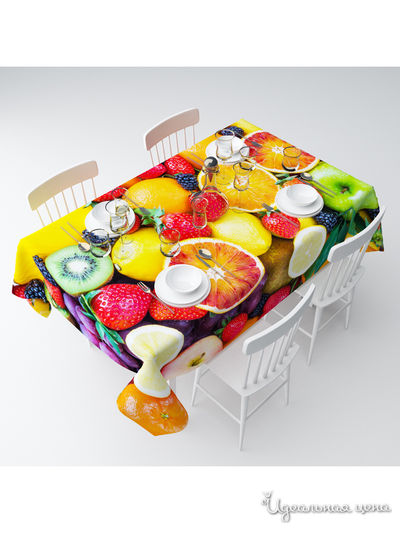 Скатерть "Фруктовый микс", 145*120 см Сирень, цвет мультиколор