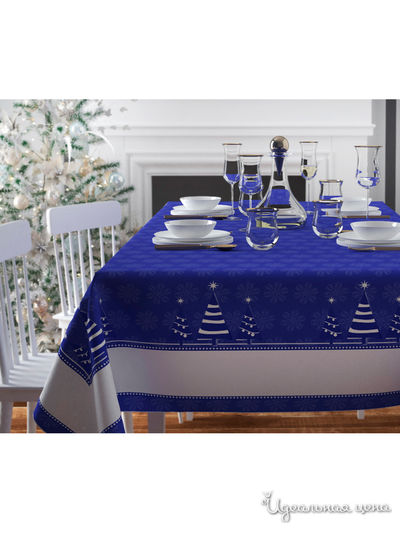 Скатерть "Синие ёлочки", 145*120 см Сирень, цвет мультиколор