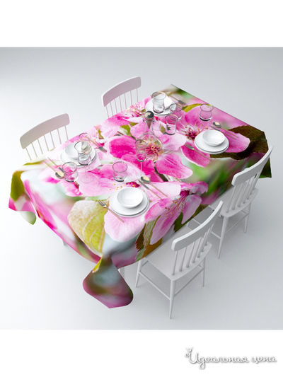Скатерть "Розовая яблонька", 145*220 см Сирень, цвет мультиколор