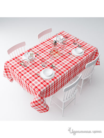 Скатерть "Красная клетка", 145*120 см Сирень, цвет мультиколор