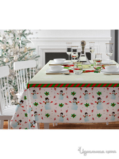 Скатерть "Снеговичок", 145*220 см Сирень, цвет мультиколор