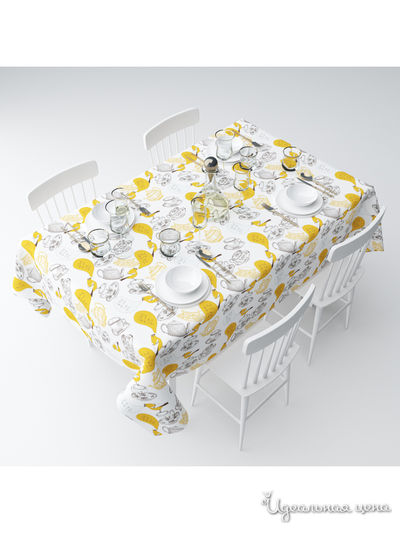 Скатерть "Чашка чая", 145*220 см Сирень, цвет мультиколор