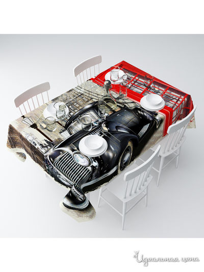 Скатерть "Ретро Лондон", 145*120 см Сирень, цвет мультиколор