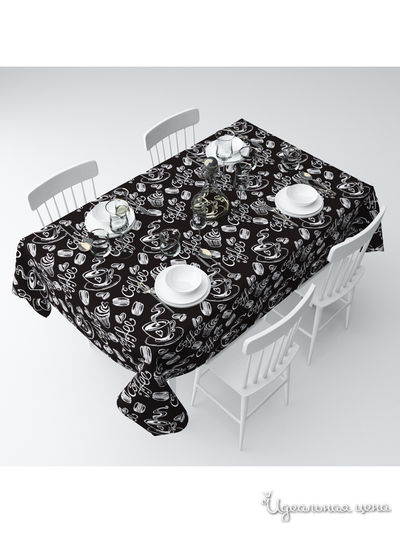 Скатерть "Черный кофе", 145*220 см Сирень, цвет мультиколор