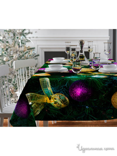 Скатерть "Яркие шары", 145*220 см Сирень, цвет мультиколор