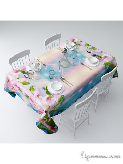 Скатерть "Сияние цветов", 145*220 см Сирень, цвет мультиколор