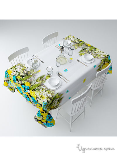 Скатерть "Цветочный занавес", 145*220 см Сирень, цвет мультиколор