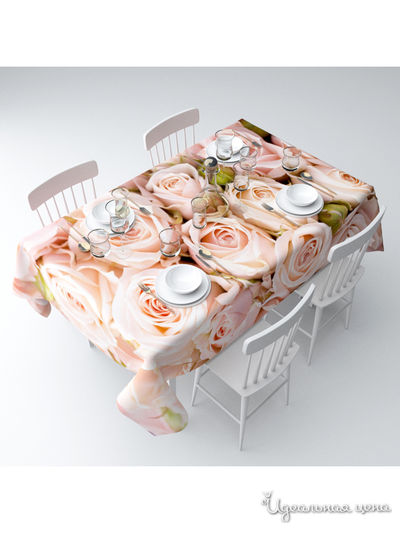 Скатерть "Молодые розы", 145*120 см Сирень, цвет мультиколор