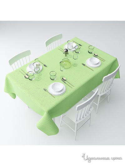 Скатерть "Зеленая клетка", 145*120 см Сирень, цвет зеленый