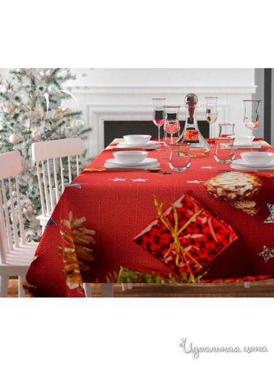 Скатерть "Игрушки и подарки", 145*220 см Сирень, цвет мультиколор