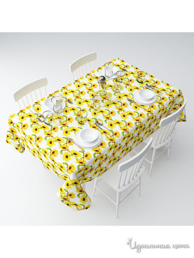 Скатерть "Подсолнухи", 145*220 см Сирень, цвет мультиколор