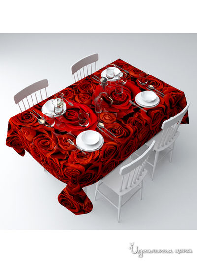Скатерть "Алые розы", 145*120 см Сирень, цвет мультиколор
