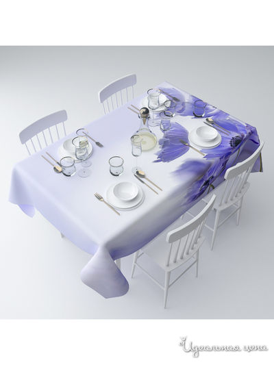 Скатерть "В дымке тумана", 145*120 см Сирень, цвет мультиколор