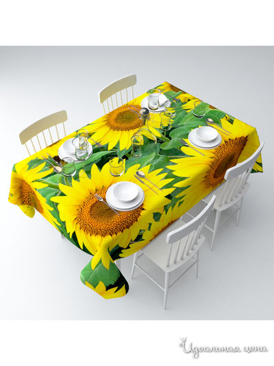 Скатерть "Подсолнухи", 145*120 см Сирень, цвет мультиколор