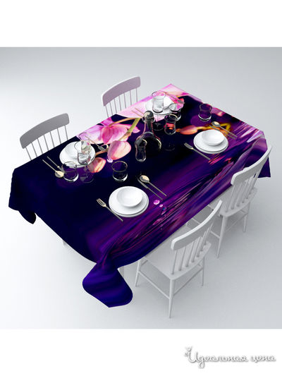 Скатерть "Орхидея над водой", 145*120 см Сирень, цвет мультиколор