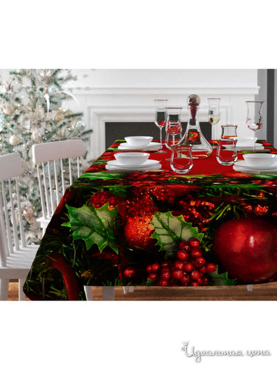 Скатерть "Украшение падубом", 145*120 см Сирень, цвет мультиколор