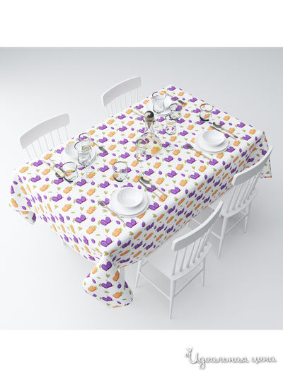 Скатерть "Абрикосы и сливы", 145*120 см Сирень, цвет мультиколор
