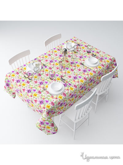 Скатерть "Цветочный мотив", 145*120 см Сирень, цвет мультиколор