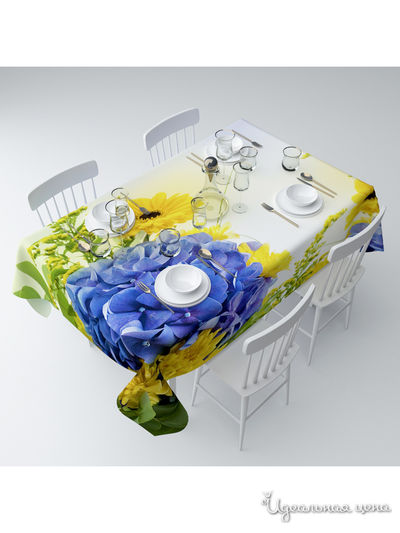 Скатерть "Нежная гортензия", 145*120 см Сирень, цвет мультиколор