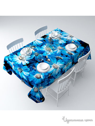 Скатерть "Букет из голубых цветов", 145*220 см Сирень, цвет мультиколор