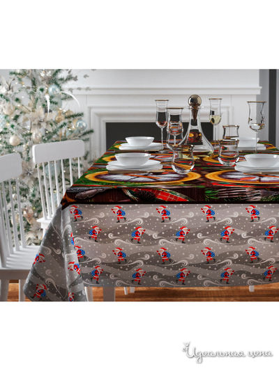 Скатерть "Мороз в пути", 145*120 см Сирень, цвет мультиколор