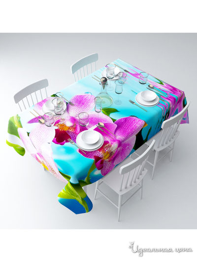 Скатерть "Тропический цветок", 145*220 см Сирень, цвет мультиколор