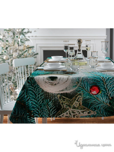 Скатерть "Бирюзовые ветви", 145*120 см Сирень, цвет мультиколор