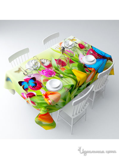 Скатерть "Бабочки", 145*220 см Сирень, цвет мультиколор