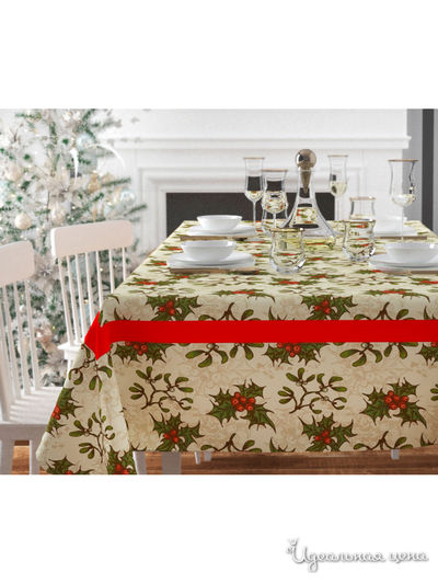 Скатерть "Рождественское украшение", 145*120 см Сирень, цвет мультиколор