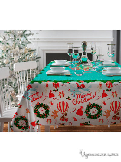 Скатерть "Рождество приходит", 145*120 см Сирень, цвет мультиколор