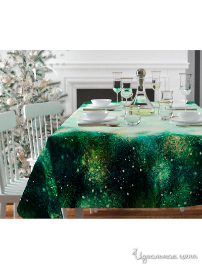 Скатерть "Душистые ветви ели", 145*220 см Сирень, цвет мультиколор