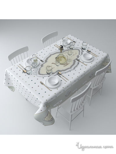 Скатерть "Чаепитие", 145*120 см Сирень, цвет мультиколор