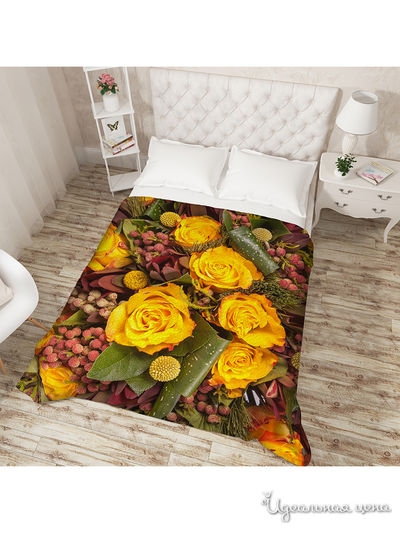 Покрывало "Осенние цветы", Евро Сирень, цвет мультиколор