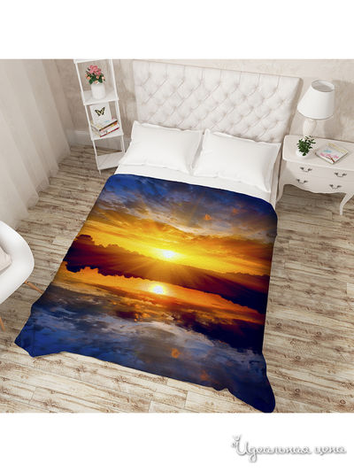 Покрывало "Закат над водой", Евро Сирень, цвет мультиколор
