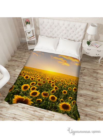 Покрывало "Яркие подсолнухи", Евро Сирень, цвет мультиколор