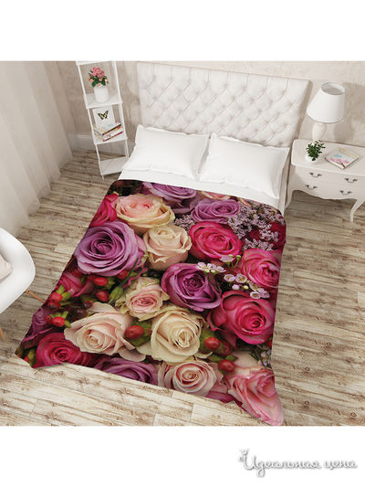 Покрывало "Восхитительный букет роз", Евро Сирень, цвет мультиколор