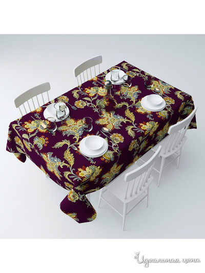 Скатерть "Огуречный узор", 145*220 см Сирень, цвет мультиколор