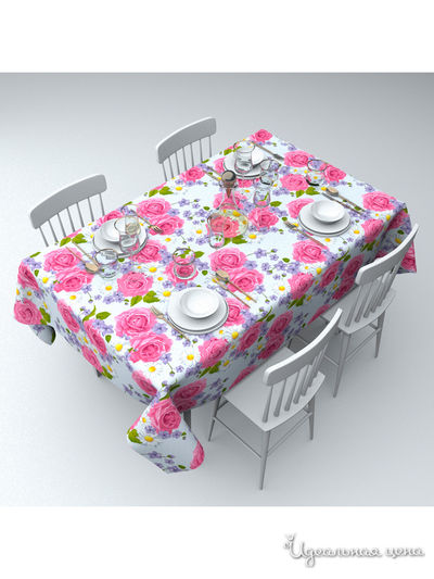 Скатерть "Королевский пион", 145*220 см Сирень, цвет мультиколор
