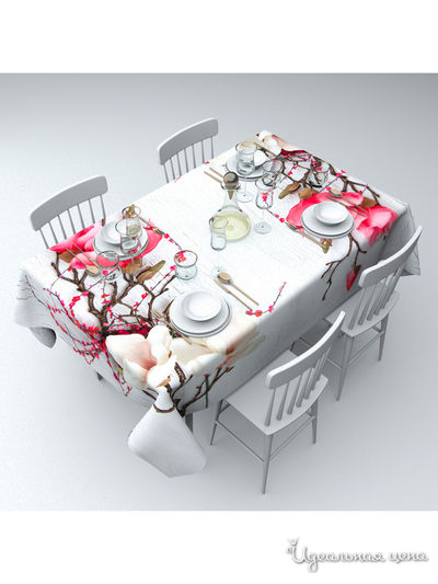 Скатерть "Прекрасная магнолия", 145*220 см Сирень, цвет мультиколор