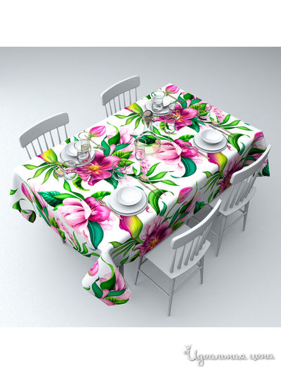 Скатерть "Ботаническая иллюстрация", 145*120 см Сирень, цвет мультиколор