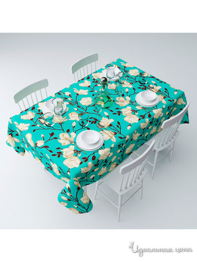 Скатерть "Белая магнолия", 145*220 см Сирень, цвет мультиколор