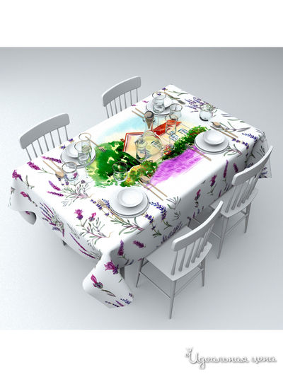 Скатерть "Лавандовый садик", 145*220 см Сирень, цвет мультиколор