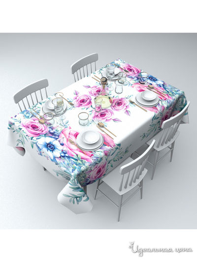 Скатерть "Изящество роз", 145*220 см Сирень, цвет мультиколор